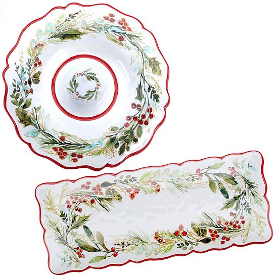  Certified International Christmas Gatherings 2-pc. Appetizer Set