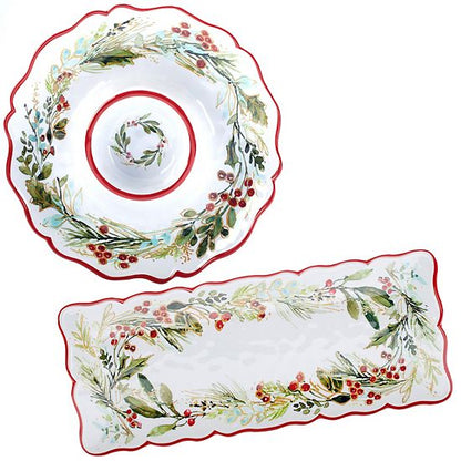  Certified International Christmas Gatherings 2-pc. Appetizer Set
