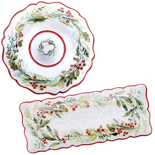  Certified International Christmas Gatherings 2-pc. Appetizer Set