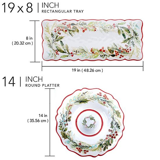  Certified International Christmas Gatherings 2-pc. Appetizer Set