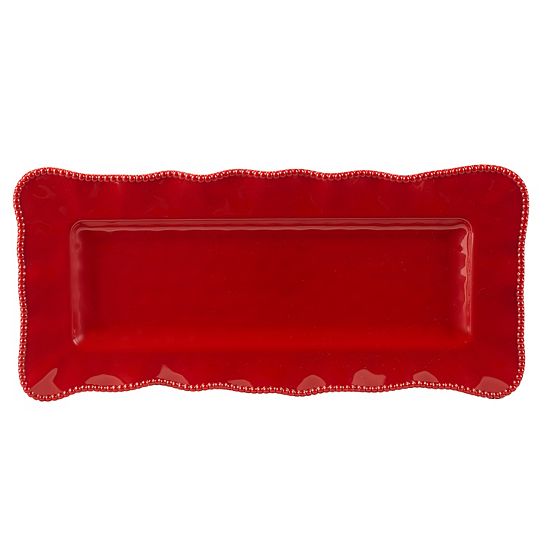  Certified International Perlette Red 2-pc. Platter Set