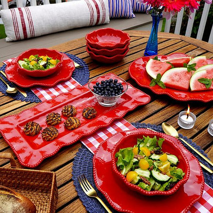  Certified International Perlette Red 2-pc. Platter Set