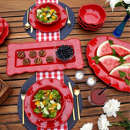  Certified International Perlette Red 2-pc. Platter Set