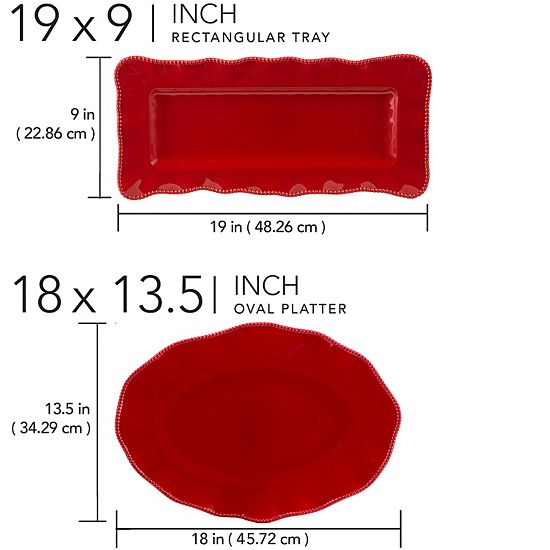  Certified International Perlette Red 2-pc. Platter Set