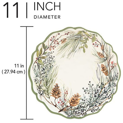  Certified International Winters Forest 4 Dinner Plates Set