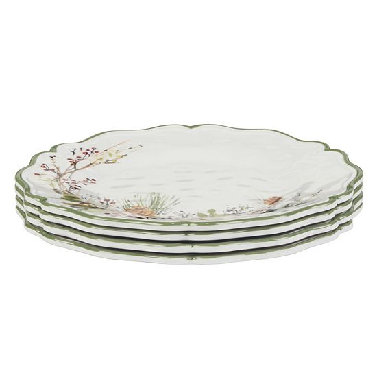  Certified International Winters Forest 4 Salad Plates Set
