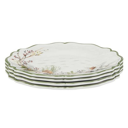  Certified International Winters Forest 4 Salad Plates Set