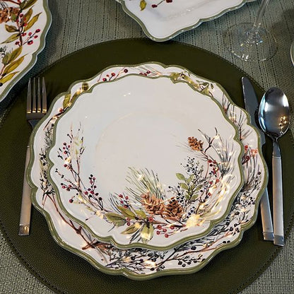  Certified International Winters Forest 4 Salad Plates Set