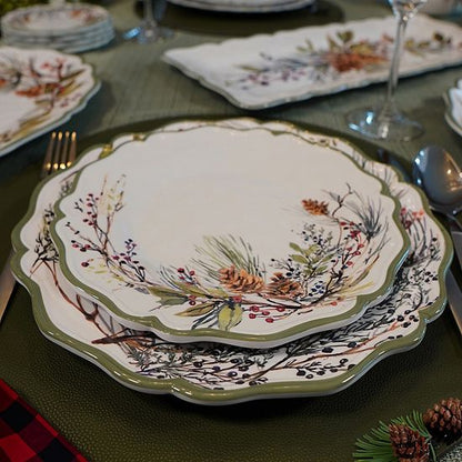  Certified International Winters Forest 4 Salad Plates Set