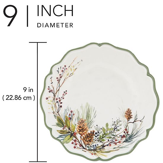  Certified International Winters Forest 4 Salad Plates Set