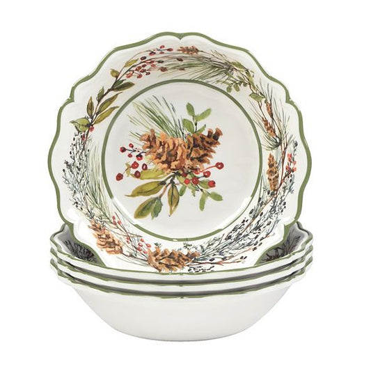  Certified International Winters Forest 4 Bowls Set