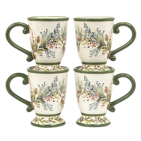  Certified International Winters Forest 4 Mugs Set