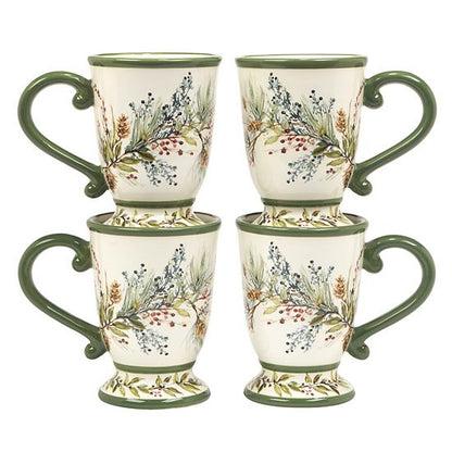  Certified International Winters Forest 4 Mugs Set