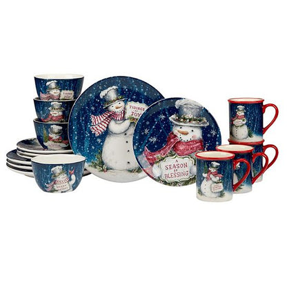  Certified International Snowman Greetings 16-pc. Dinnerware Set