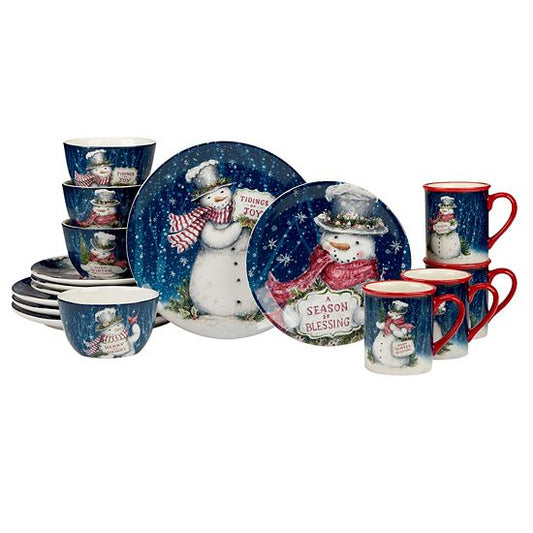  Certified International Snowman Greetings 16-pc. Dinnerware Set