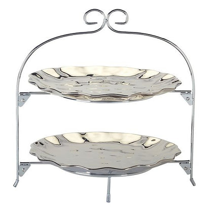  Certified International Silver Coast 2 Tier Rack Plates