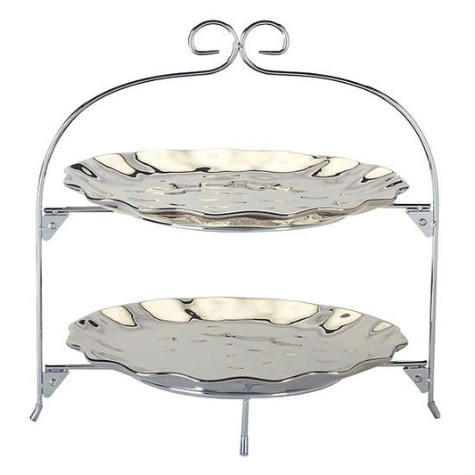  Certified International Silver Coast 2 Tier Rack Plates