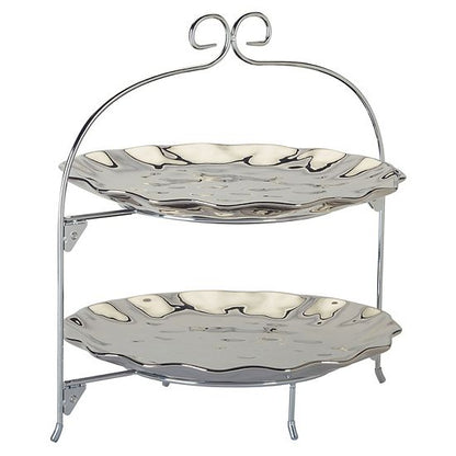  Certified International Silver Coast 2 Tier Rack Plates