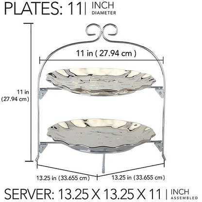  Certified International Silver Coast 2 Tier Rack Plates