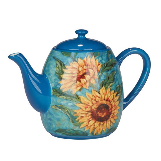  Certified International Golden Sunflowers Teapot
