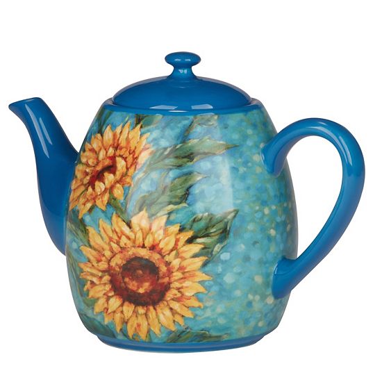  Certified International Golden Sunflowers Teapot