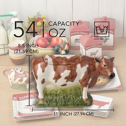  Certified International Vintage Farm Cow And Chicken Cookie Jar