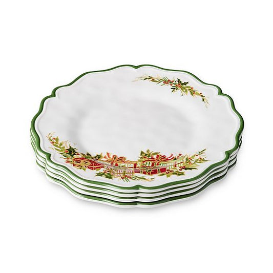  Certified International Holly Tree 4 Pc. Melamine Salad Plate Set