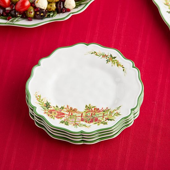  Certified International Holly Tree 4 Pc. Melamine Salad Plate Set