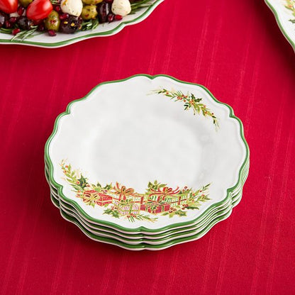  Certified International Holly Tree 4 Pc. Melamine Salad Plate Set