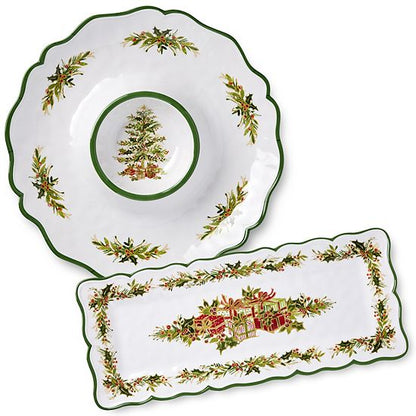  Certified International Holly Tree Melamine 2 Pc. Appetizer Set