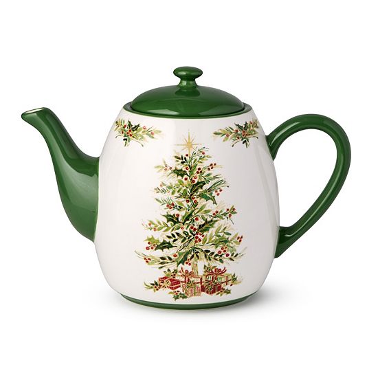  Certified International Holly Tree 36-oz. Ceramic Teapot