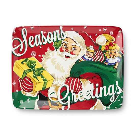  Certified International Retro Christmas Rectangular Platter