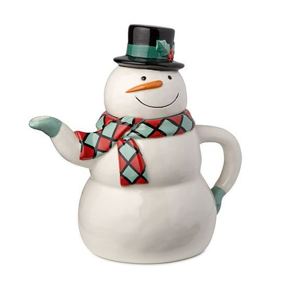  Certified International Christmas Whimsy Snowman 3-D Teapot