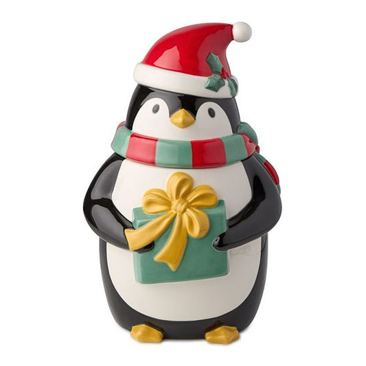  Certified International Christmas Whimsy Penguin 3-D Cookie Jar