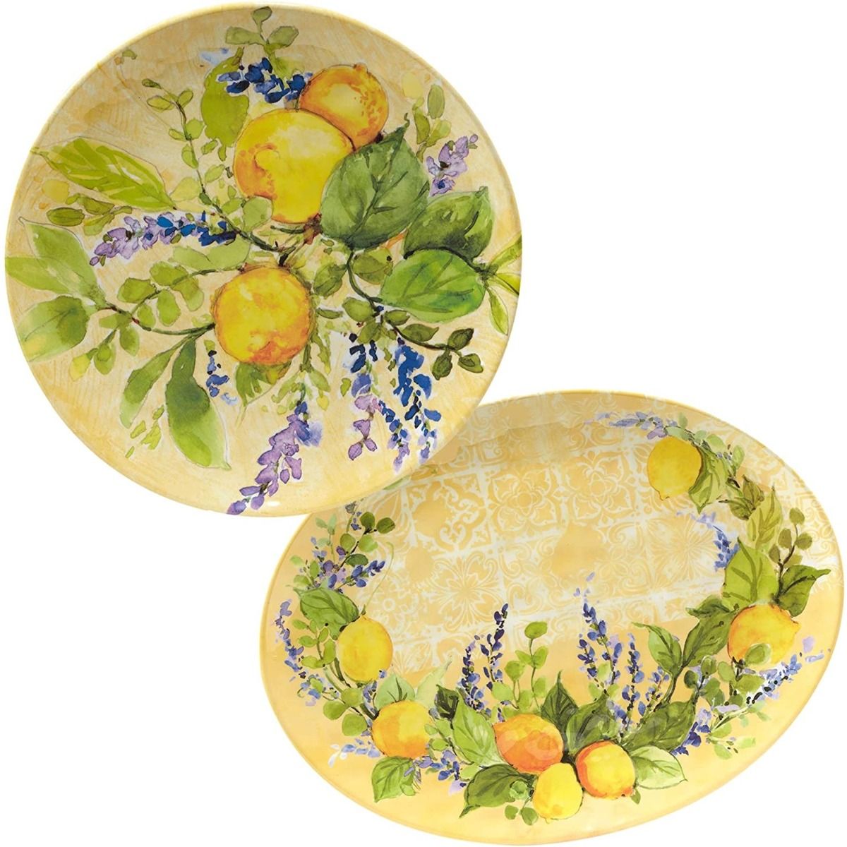  Certified International 2-Piece Melamine Platter Set | Lemon Zest