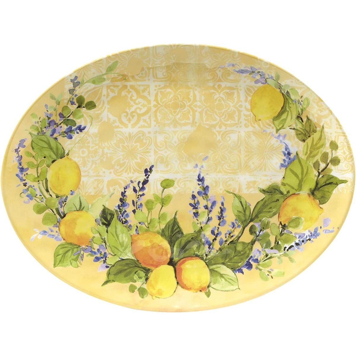  Certified International 2-Piece Melamine Platter Set | Lemon Zest