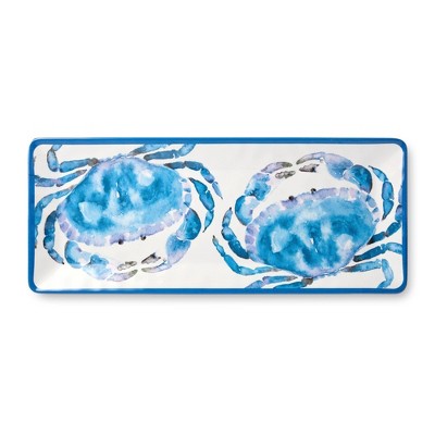  Certified International 2pc Beach House Crab Melamine Platter Set