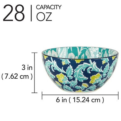  Certified International Set Of 6 30oz Tapestry All Purpose Bowls