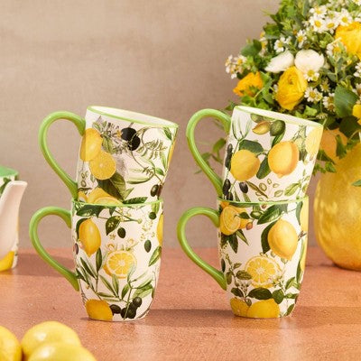  Certified International (Set Of 4) 20oz Limone Mugs