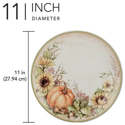  Certified International Set Of 4 Autumn Breeze Dinner Plates