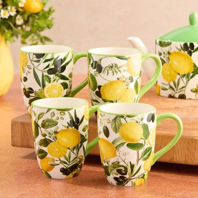  Certified International (Set Of 4) 20oz Limone Mugs