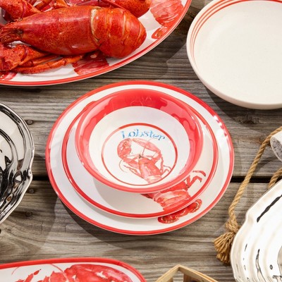  Certified International 12pc Beach House Lobster Melamine Dinnerware Set