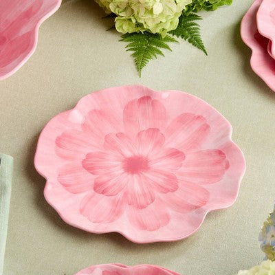  Certified International (Set Of 4) 11" Wildflower 3D Floral Melamine Dinner Plates Pink