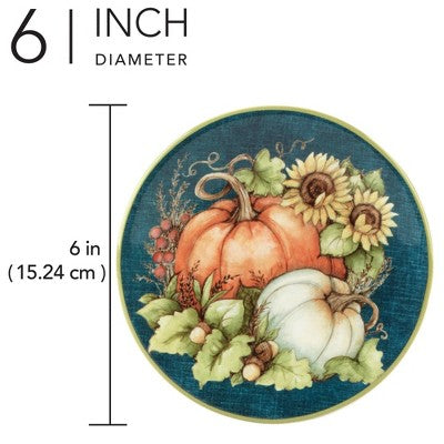  Certified International Set Of 4 Autumn Breeze Canape Plates