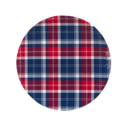  Set Of 6 Patriotic Plaid Melamine Salad/Dining Plates - Certified International