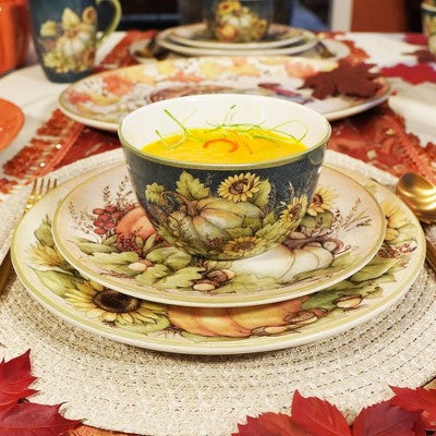  Certified International Set Of 4 Autumn Breeze Dinner Plates