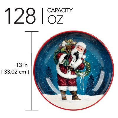  Certified International 128oz Santa's Secret Serving/Pasta Bowl