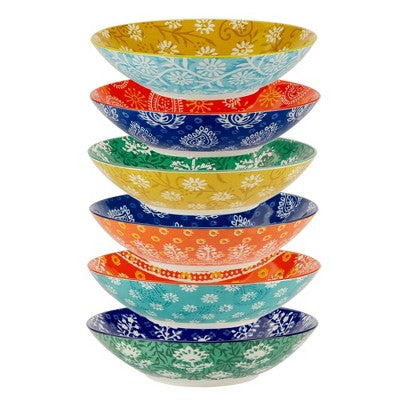  Certified International Set Of 6 40oz Carnival Soup/Pasta Bowls