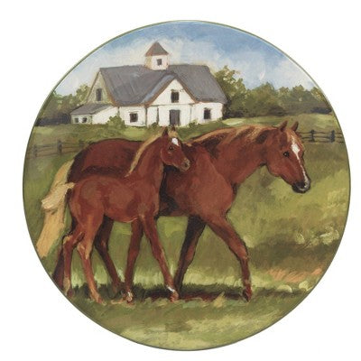  Set Of 4 York Stables Assorted Dinner Plates - Certified International