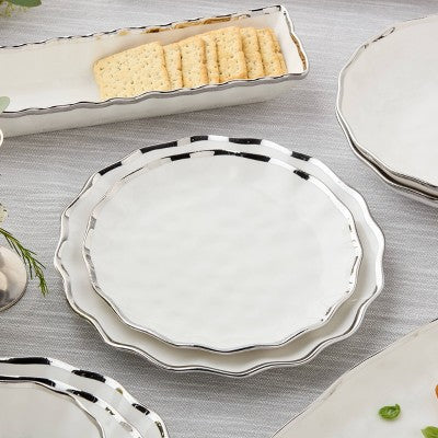  Certified International (Set Of 4) 9" Salad Plates Regency Silver